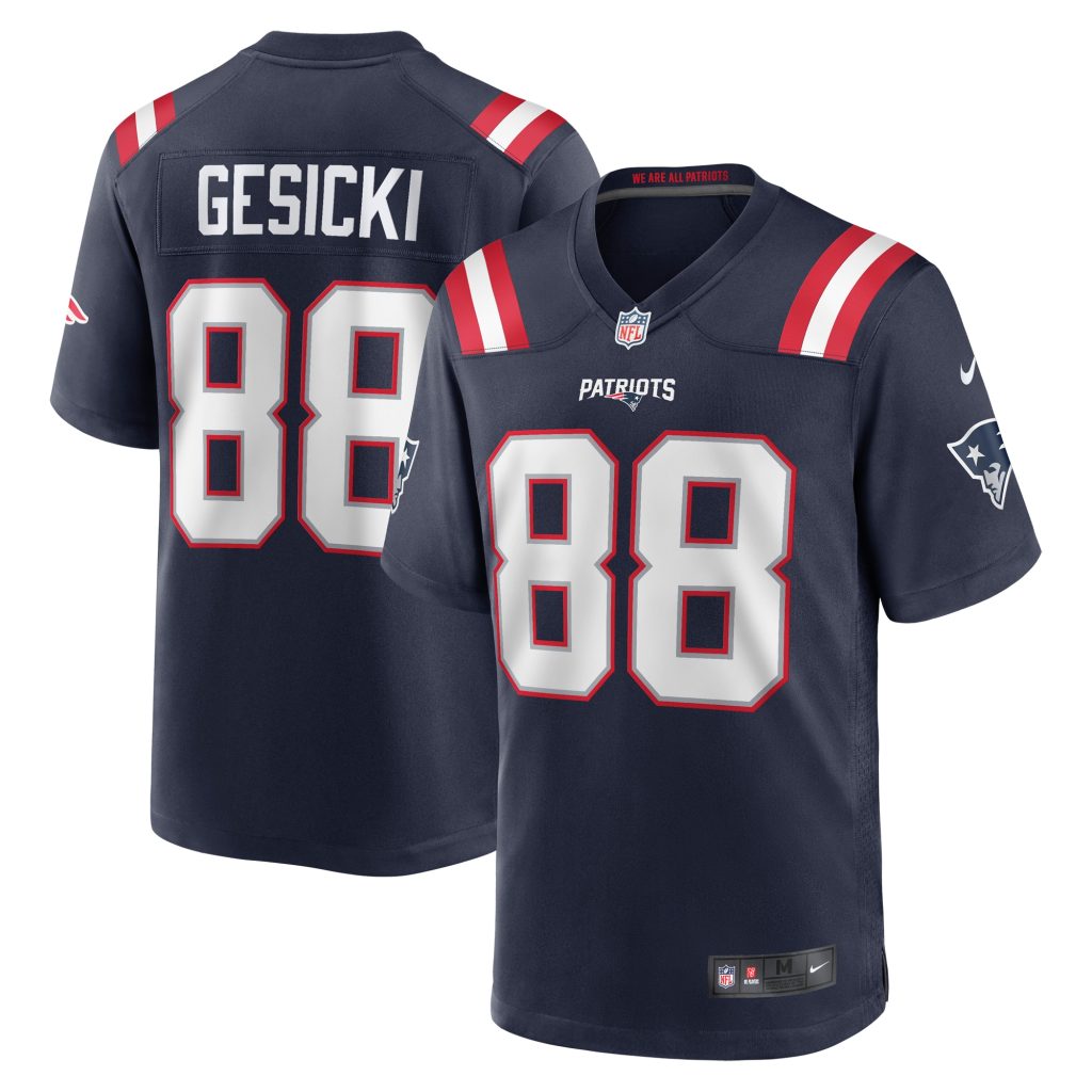 Men's New England Patriots Mike Gesicki Nike Navy Game Jersey
