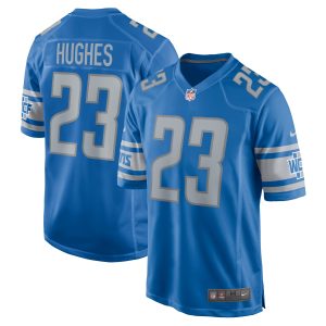 Men's Detroit Lions Mike Hughes Nike Blue Game Jersey