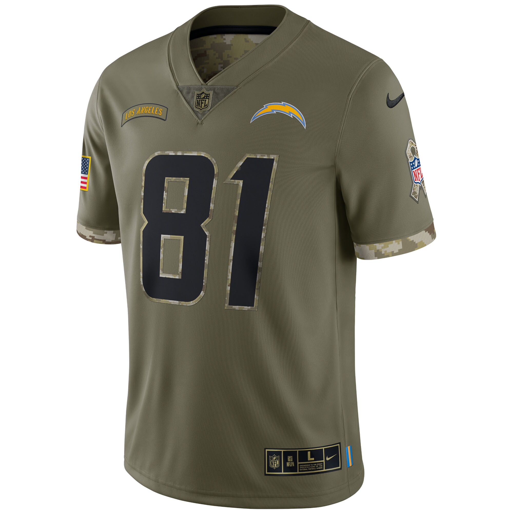 Men's Los Angeles Chargers Nike Olive 2022 Salute To Service Limited Jersey