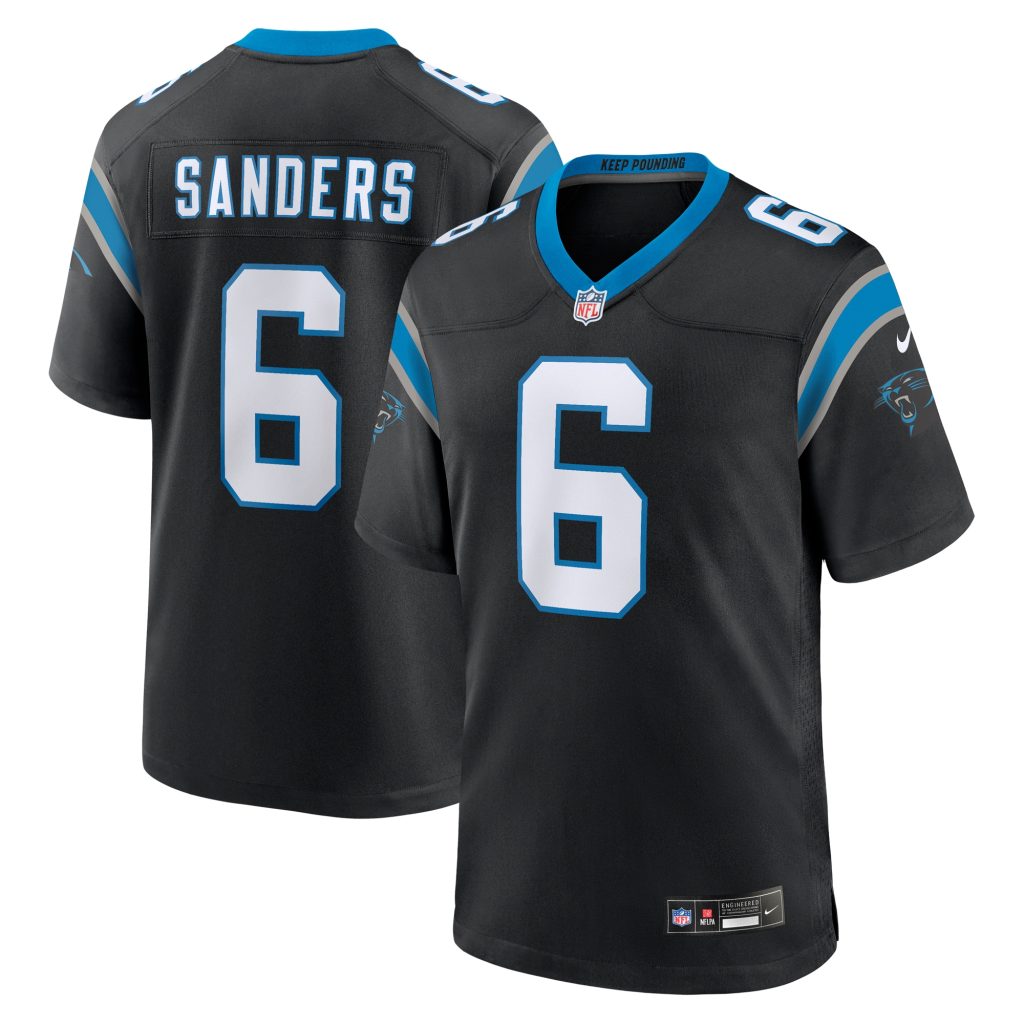 Men's Carolina Panthers Miles Sanders Nike Black Game Player Jersey