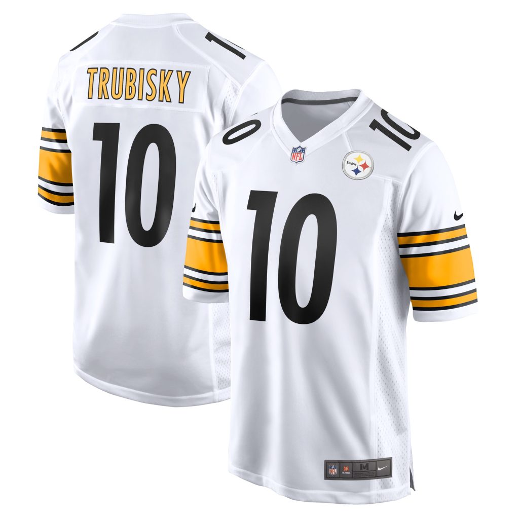 Men's Pittsburgh Steelers Mitchell Trubisky Nike White Game Player Jersey