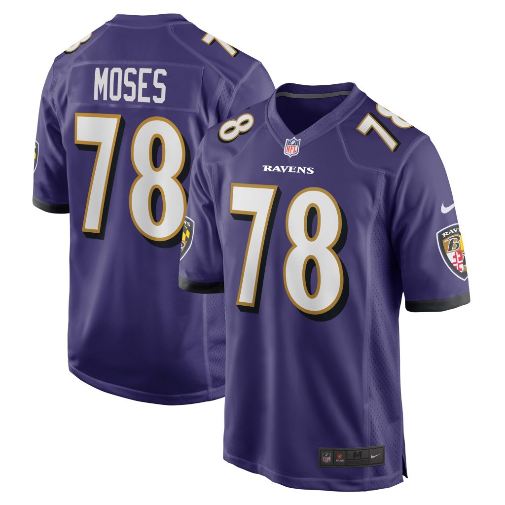 Men's Baltimore Ravens Morgan Moses Nike Purple Game Player Jersey