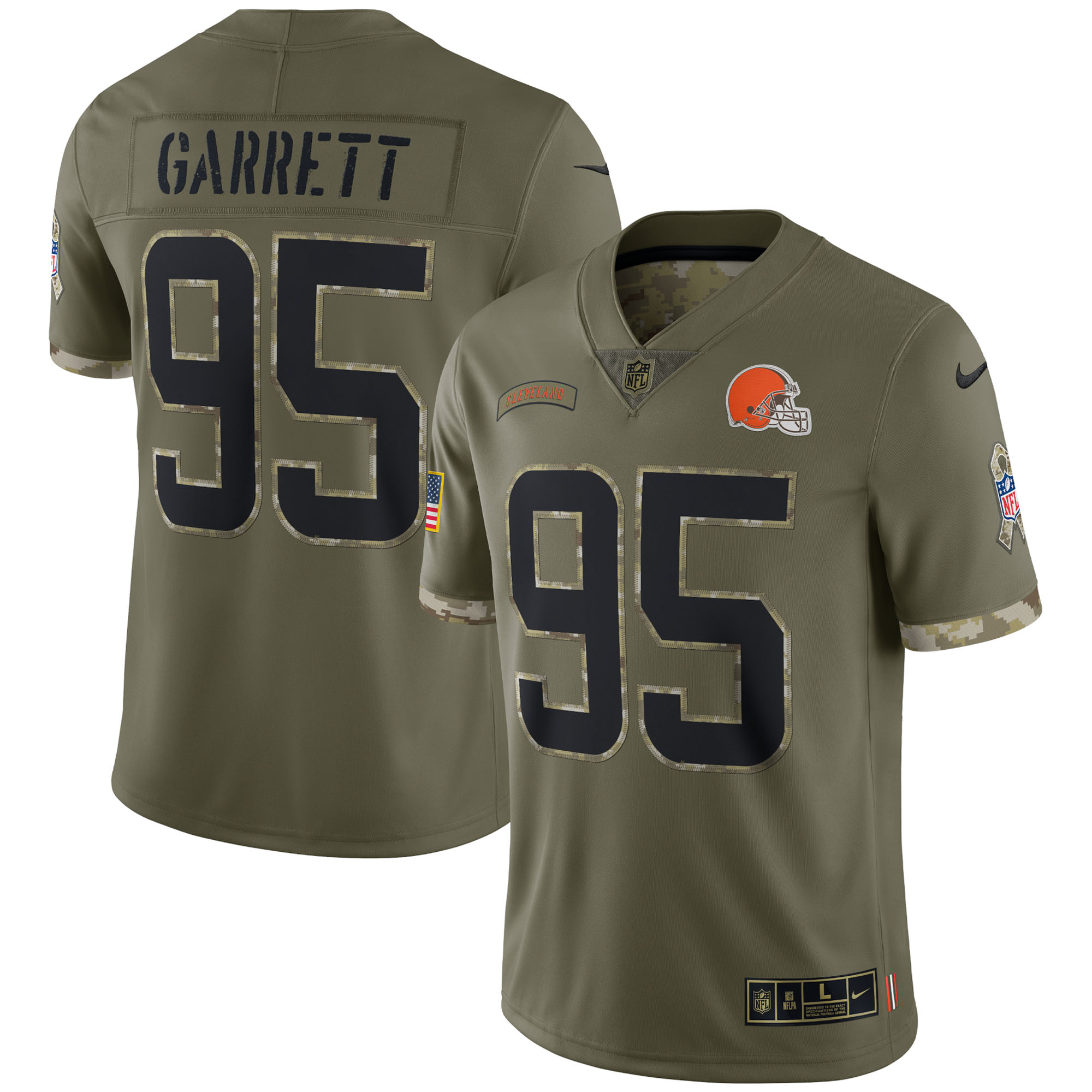 Men's Cleveland Browns Nike Olive 2022 Salute To Service Limited Jersey