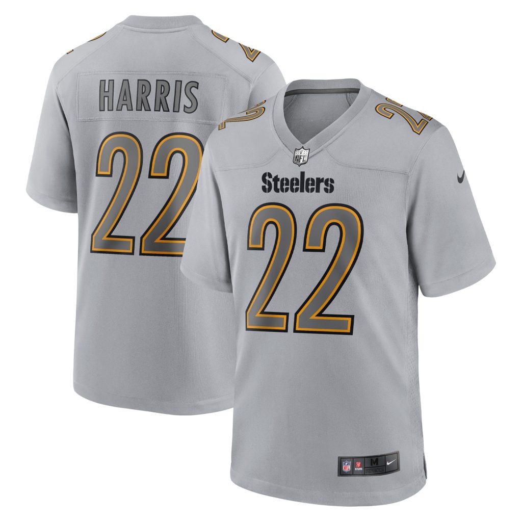Men's Pittsburgh Steelers Najee Harris Nike Gray Atmosphere Fashion Game Jersey