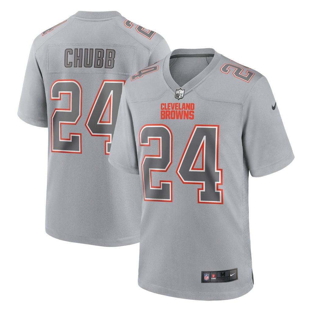 Men's Cleveland Browns Nick Chubb Nike Gray Atmosphere Fashion Game Jersey