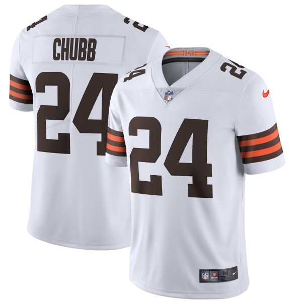 Men's Nike Nick Chubb White Cleveland Browns Vapor Limited Jersey