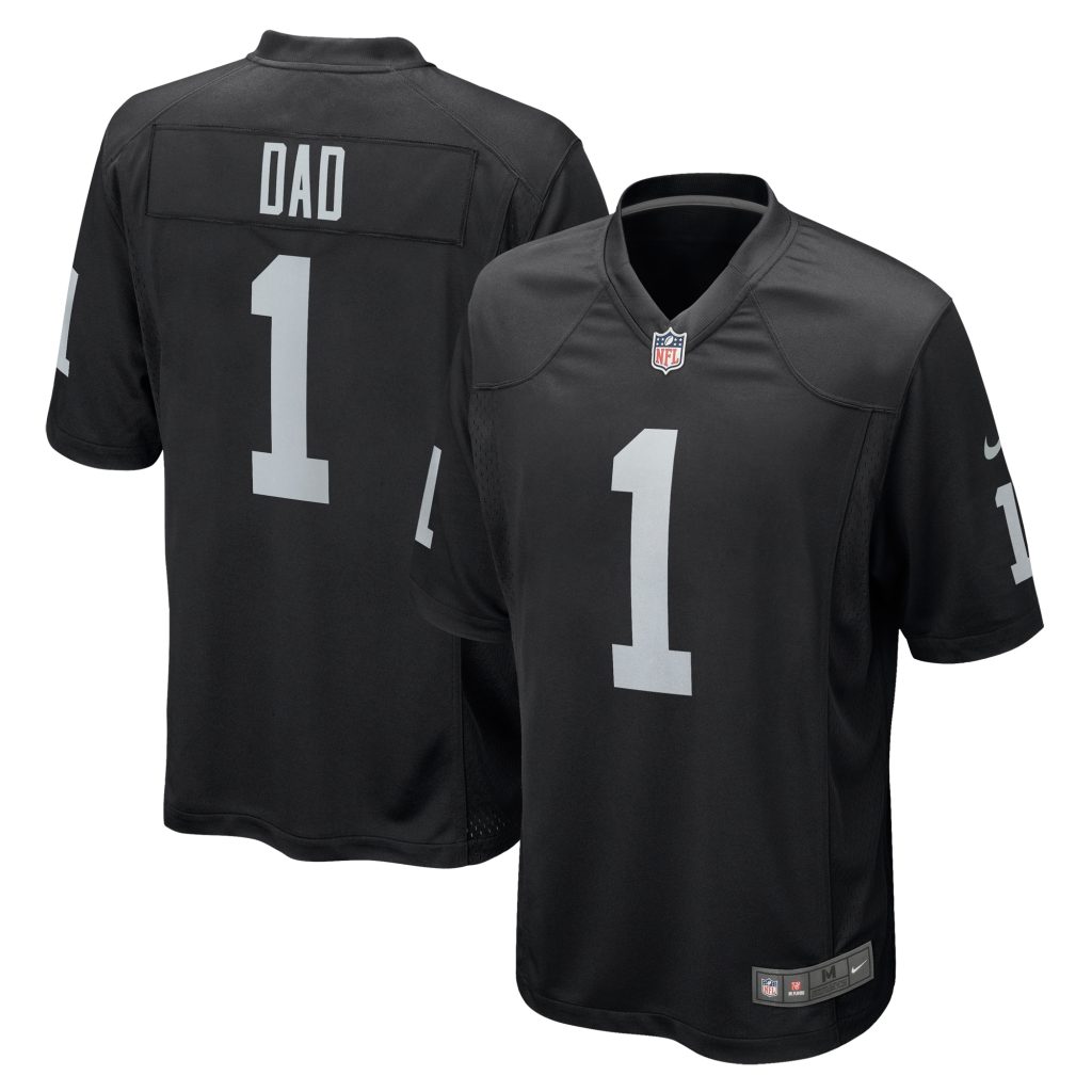 Men's Las Vegas Raiders Number 1 Dad Nike Black Game Jersey