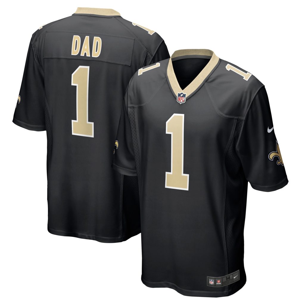 Men's New Orleans Saints Number 1 Dad Nike Black Game Jersey