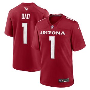 Men's Arizona Cardinals Number 1 Dad Nike Cardinal Game Jersey