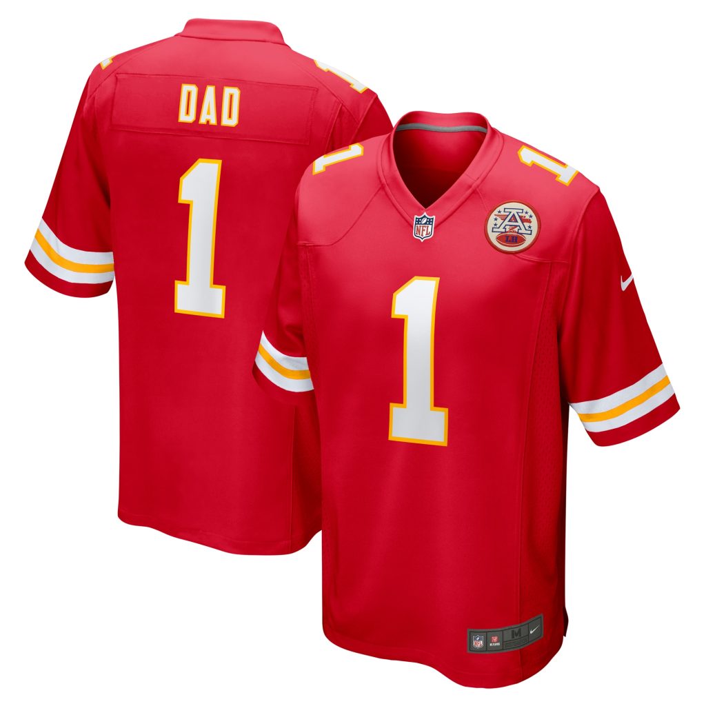 Men's Kansas City Chiefs Number 1 Dad Nike Red Game Jersey