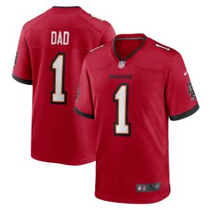Men's Tampa Bay Buccaneers Number 1 Dad Nike Red Game Jersey