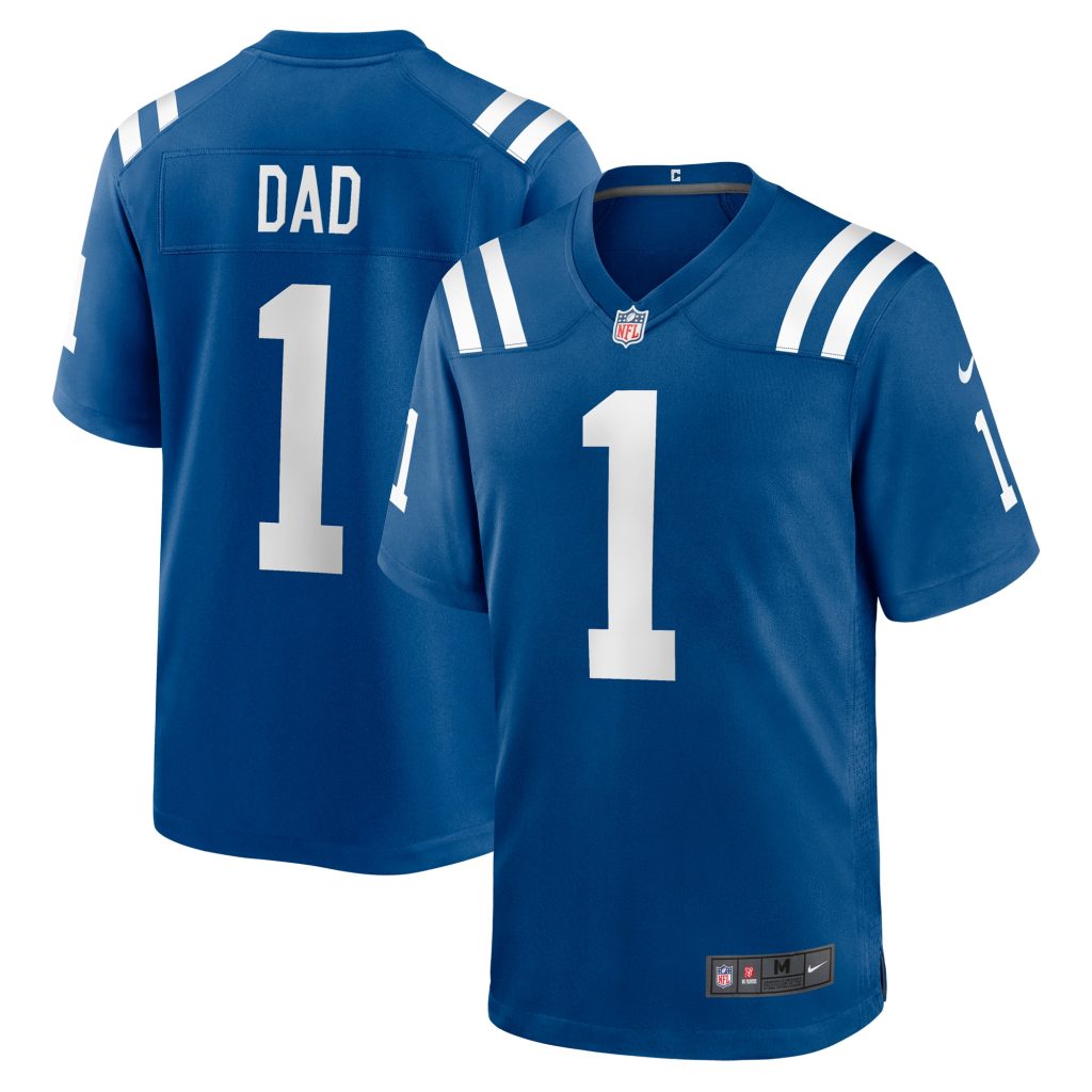 Men's Indianapolis Colts Number 1 Dad Nike Royal Game Jersey