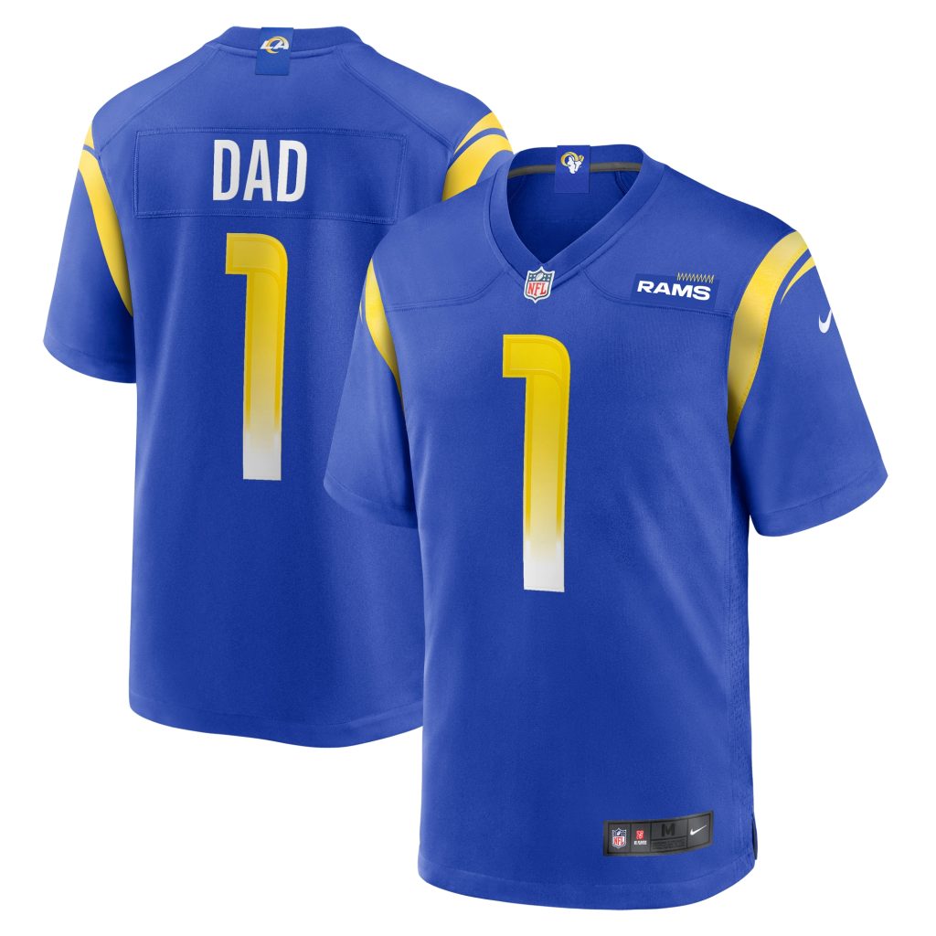 Men's Los Angeles Rams Number 1 Dad Nike Royal Game Jersey