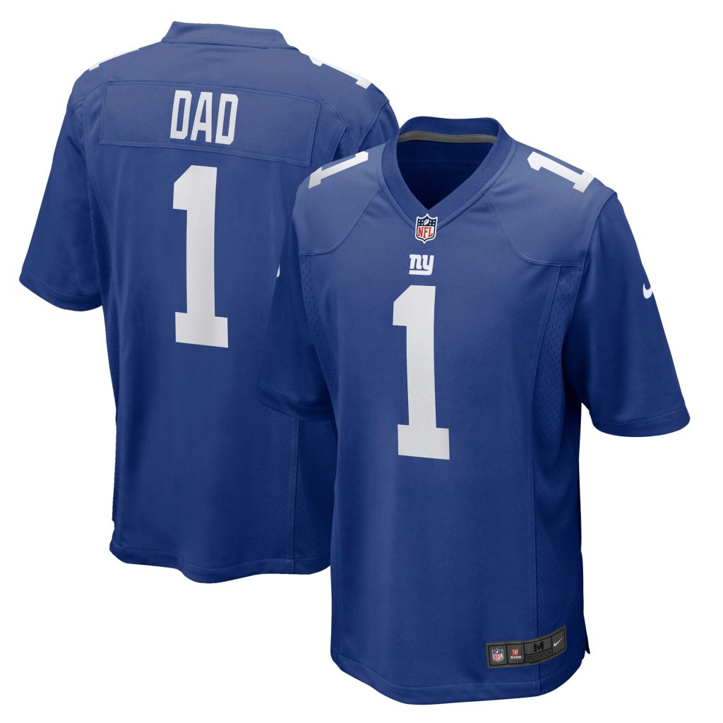 Men's New York Giants Number 1 Dad Nike Royal Game Jersey