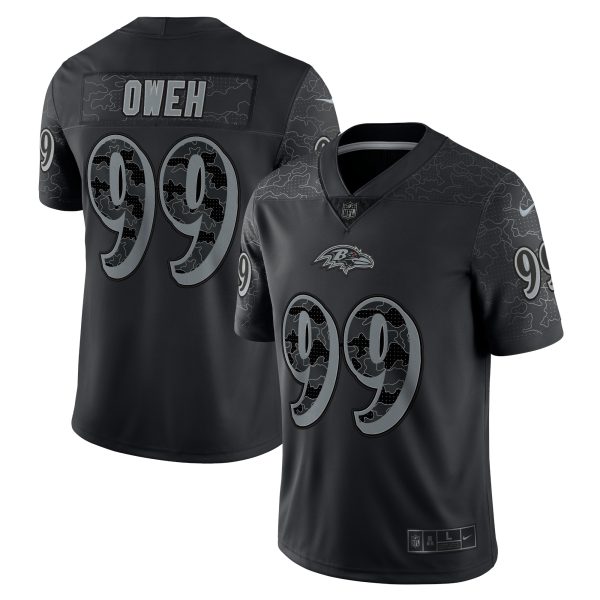 Men's Baltimore Ravens Odafe Oweh Nike Black RFLCTV Limited Jersey
