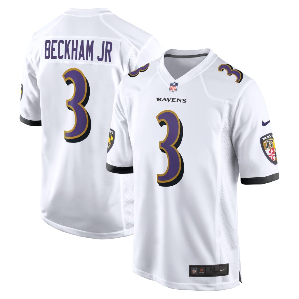 Men's Baltimore Ravens Odell Beckham Jr. Nike White Game Jersey