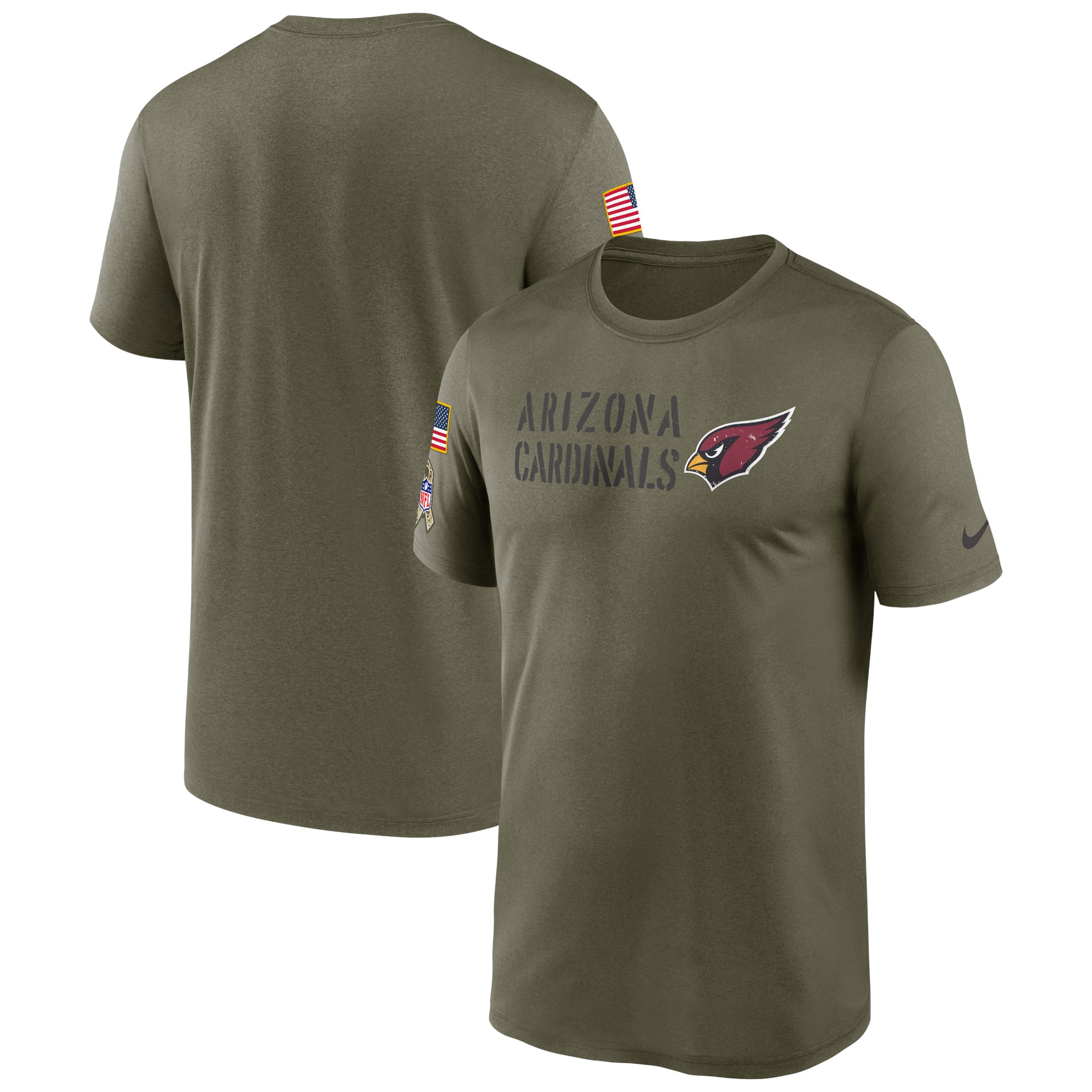 Men's Arizona Cardinals Nike Olive 2022 Salute to Service Legend Team T-Shirt