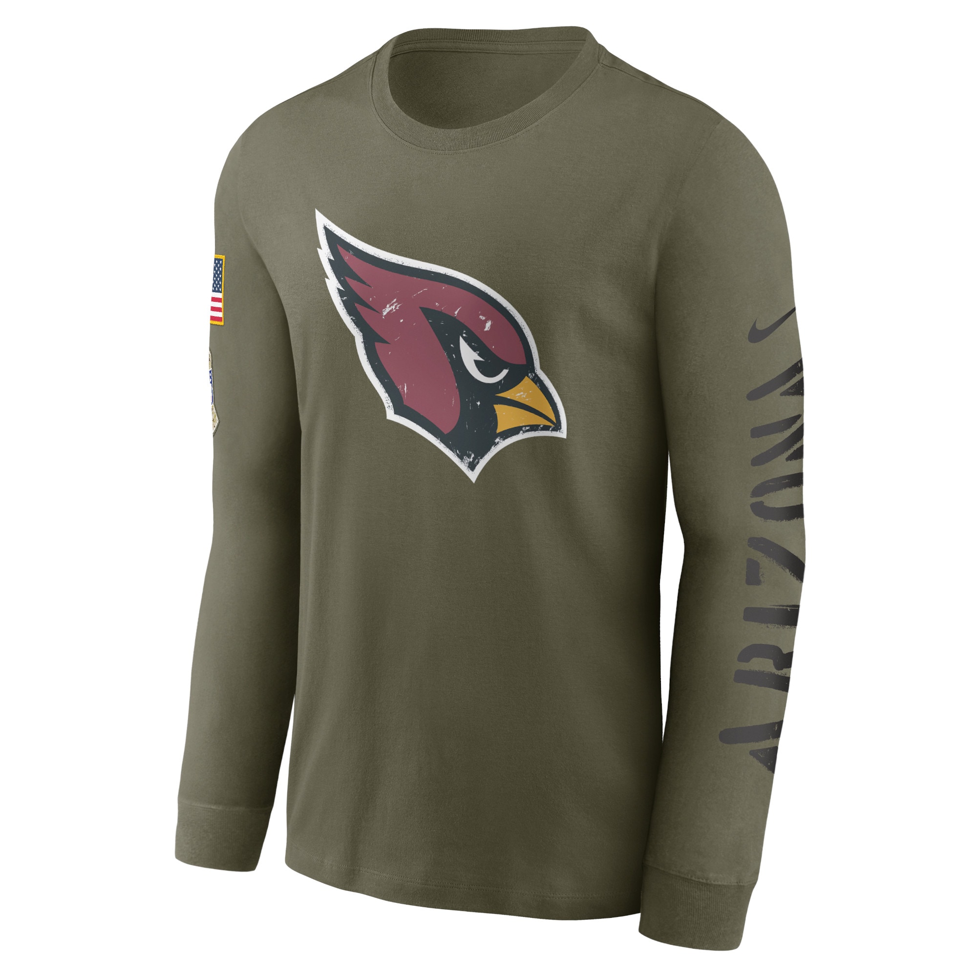Men's Arizona Cardinals Nike Olive 2022 Salute To Service Long Sleeve T-Shirt