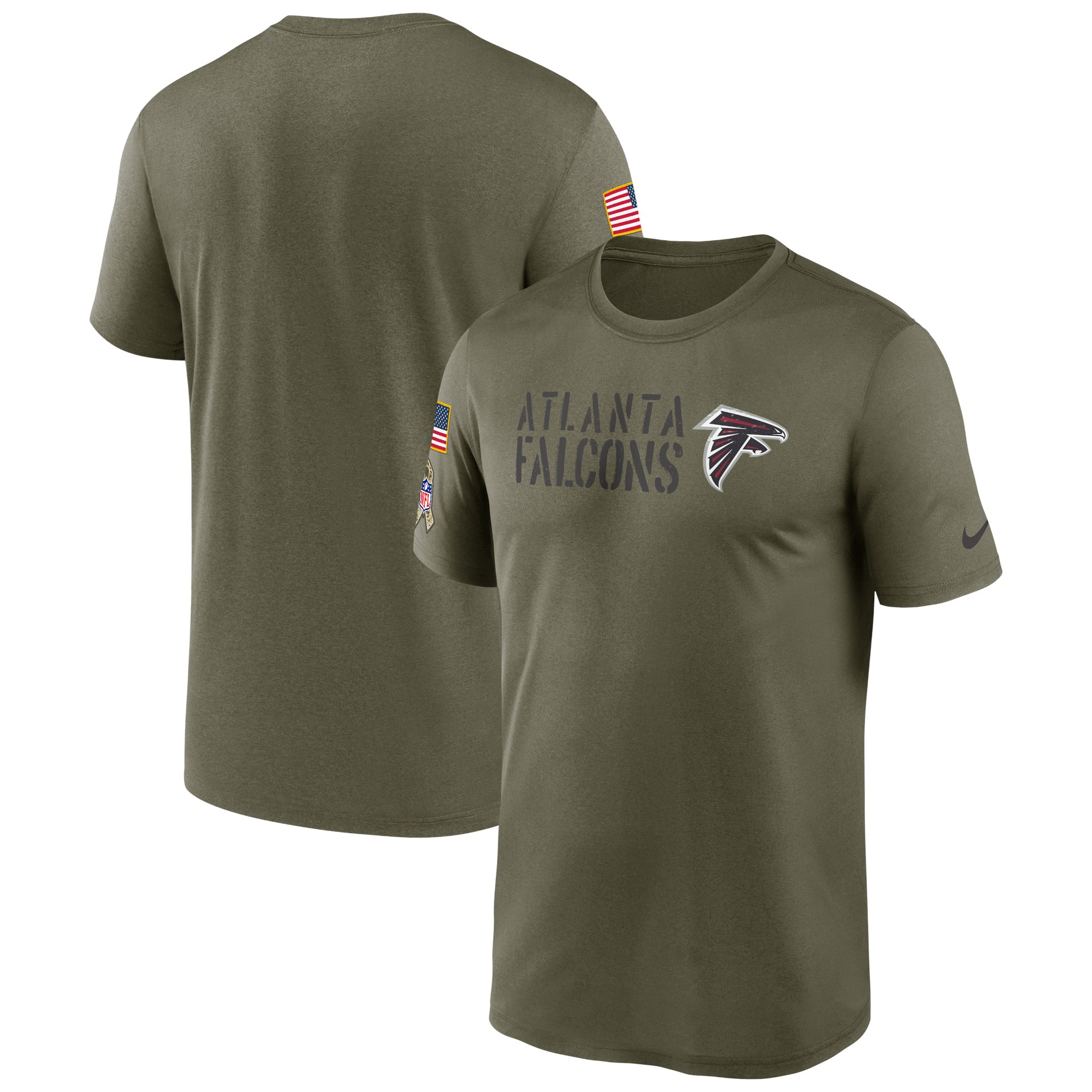 Men's Atlanta Falcons Nike Olive 2022 Salute to Service Legend Team T-Shirt