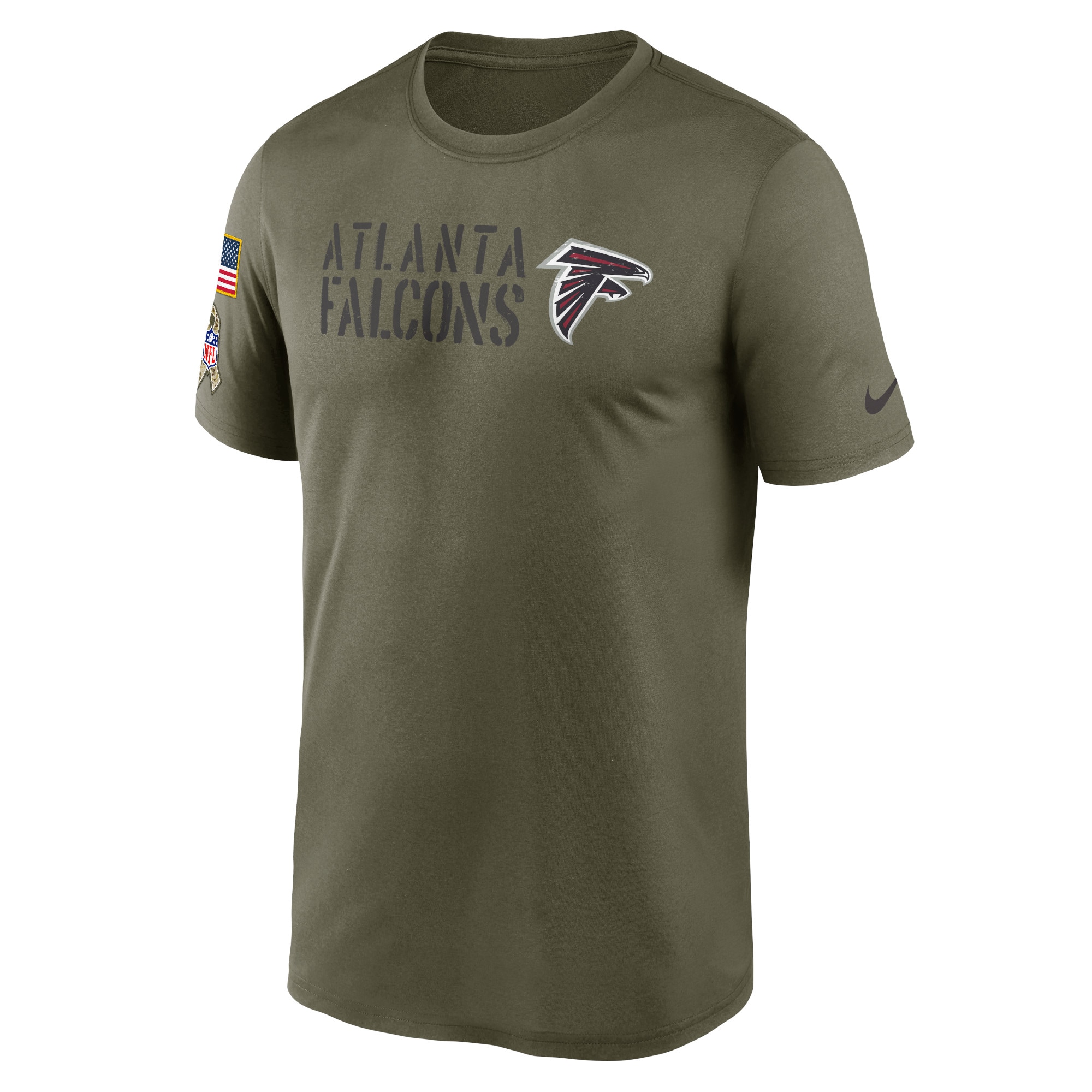 Men's Atlanta Falcons Nike Olive 2022 Salute to Service Legend Team T-Shirt
