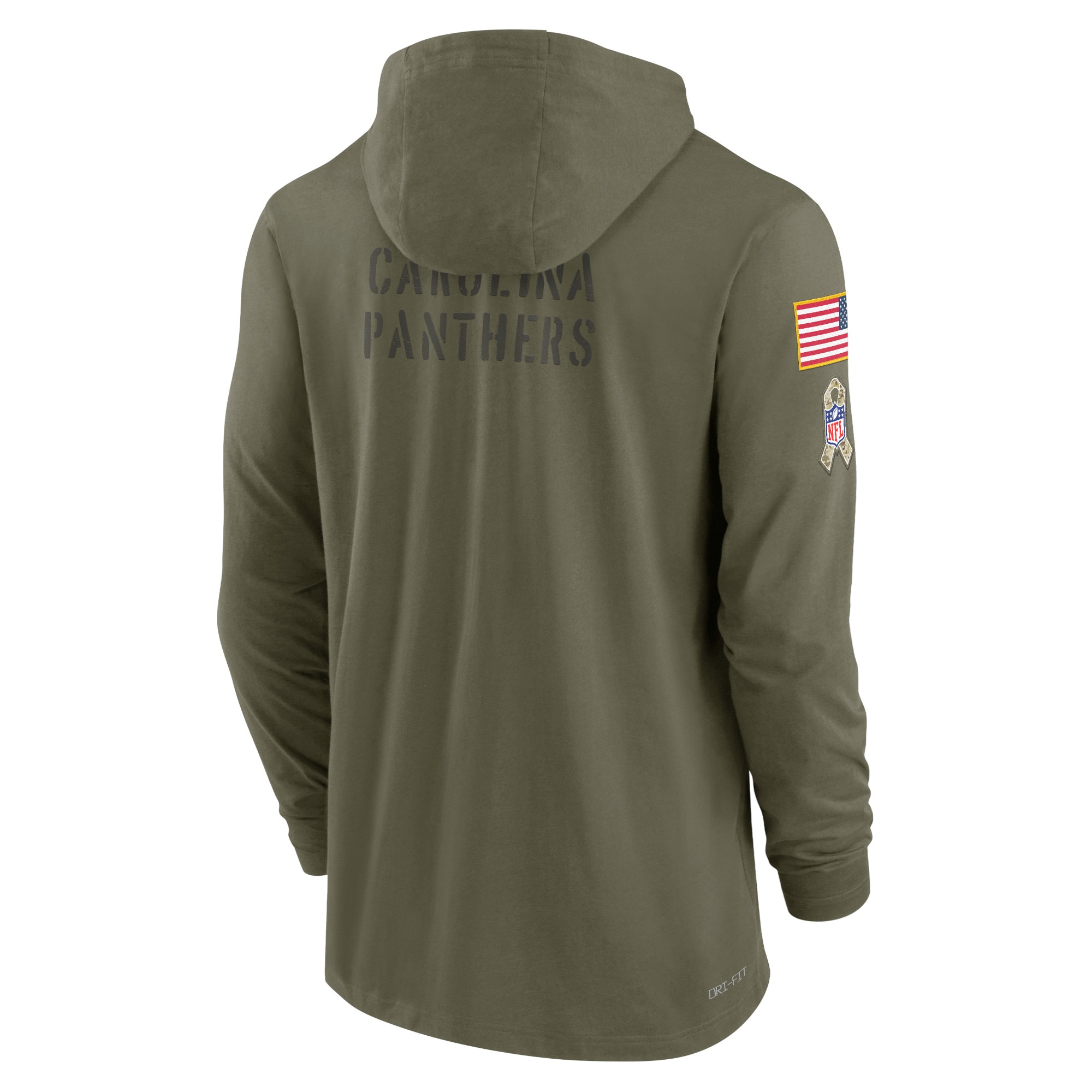 Men's Carolina Panthers Nike Olive 2022 Salute to Service Tonal Pullover Hoodie