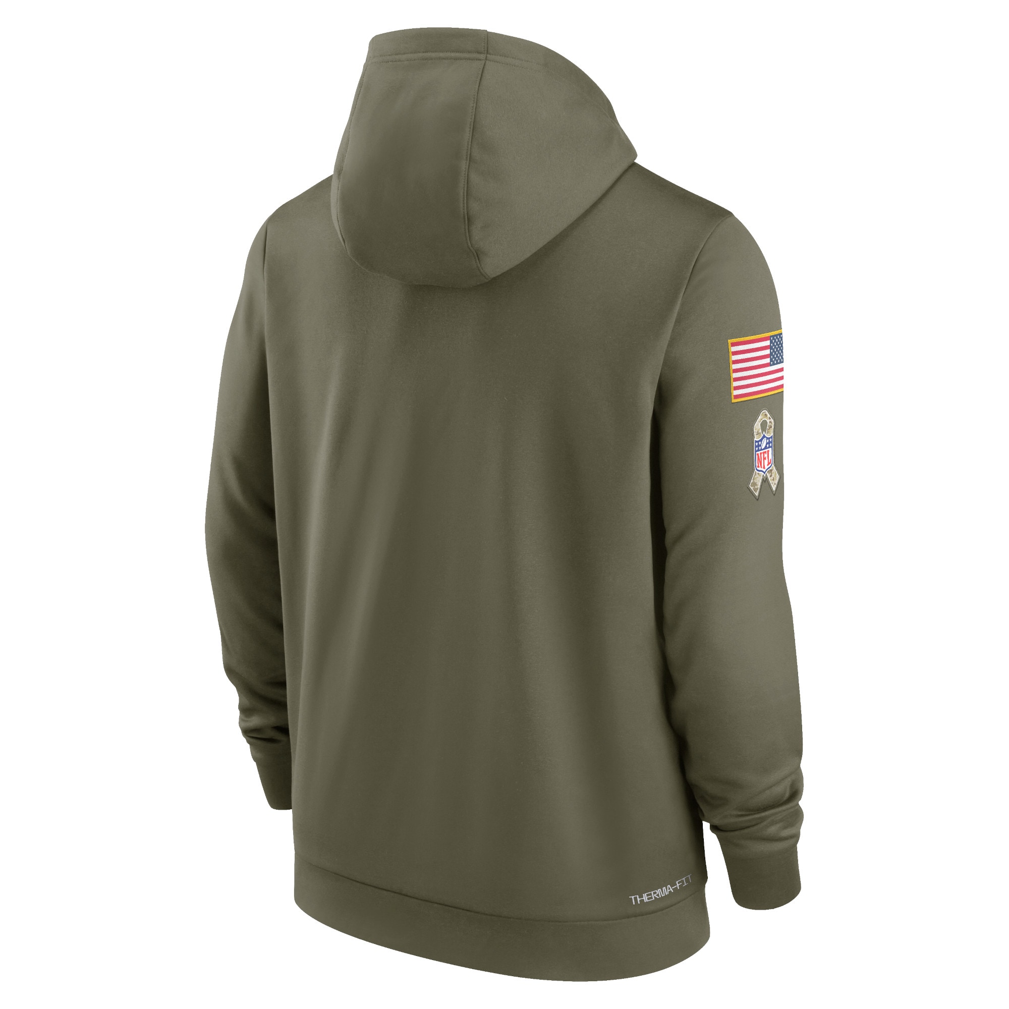 Men's Chicago Bears Nike Olive 2022 Salute to Service Therma Performance Pullover Hoodie