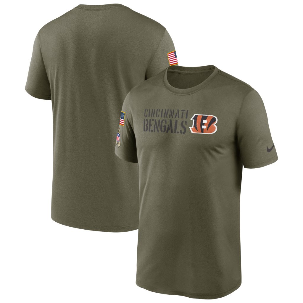 Men's Cincinnati Bengals Nike Olive 2022 Salute to Service Legend Team T-Shirt