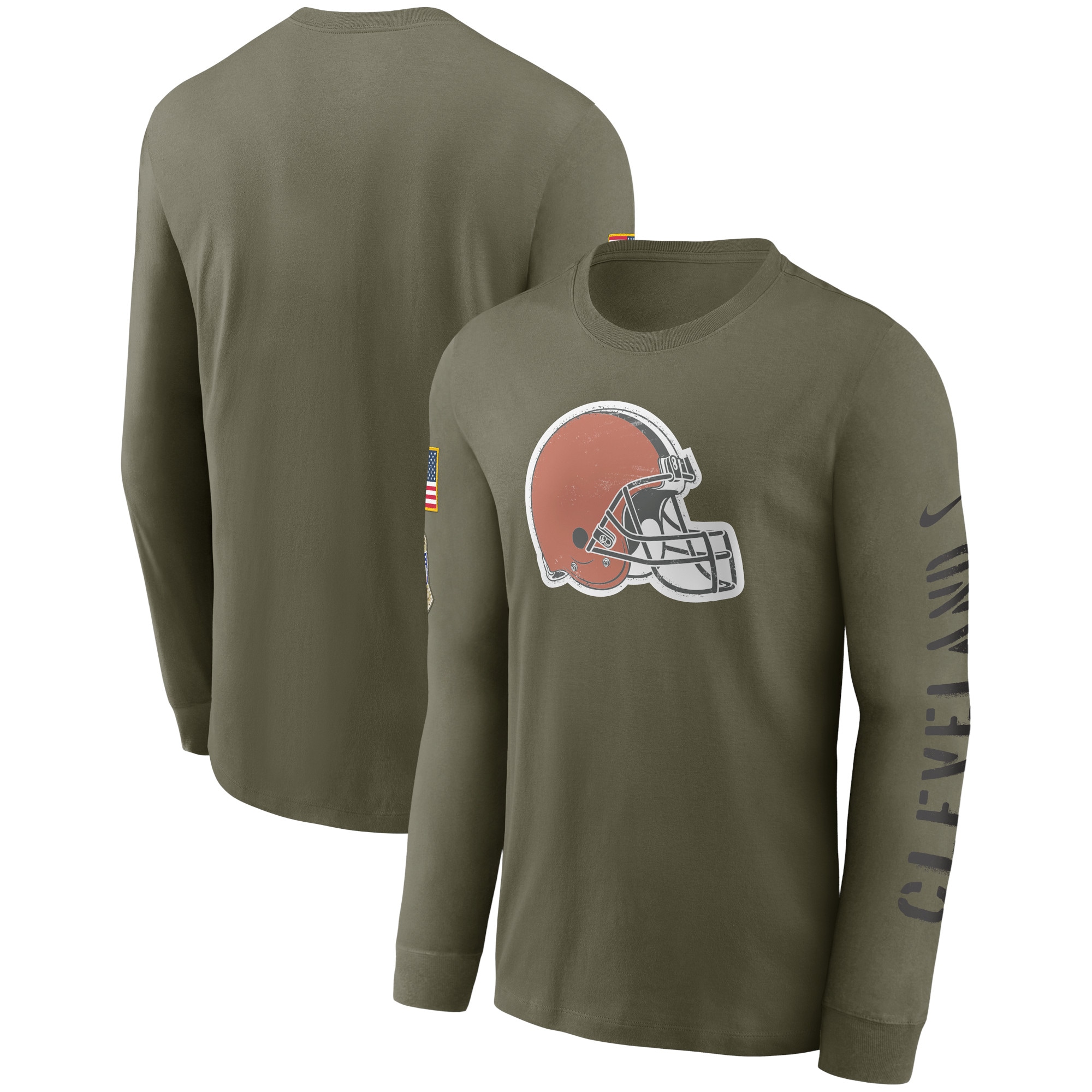 Men's Cleveland Browns Nike Olive 2022 Salute To Service Long Sleeve T-Shirt