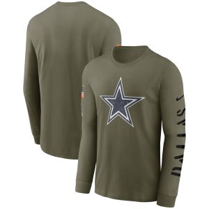 Men's Dallas Cowboys Nike Olive 2022 Salute To Service Long Sleeve T-Shirt
