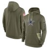 Men's Dallas Cowboys Nike Olive 2022 Salute to Service Therma Performance Pullover Hoodie