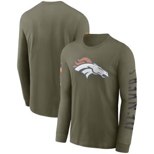 Men's Denver Broncos Nike Olive 2022 Salute To Service Long Sleeve T-Shirt