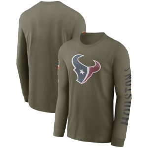 Men's Houston Texans Nike Olive 2022 Salute To Service Long Sleeve T-Shirt