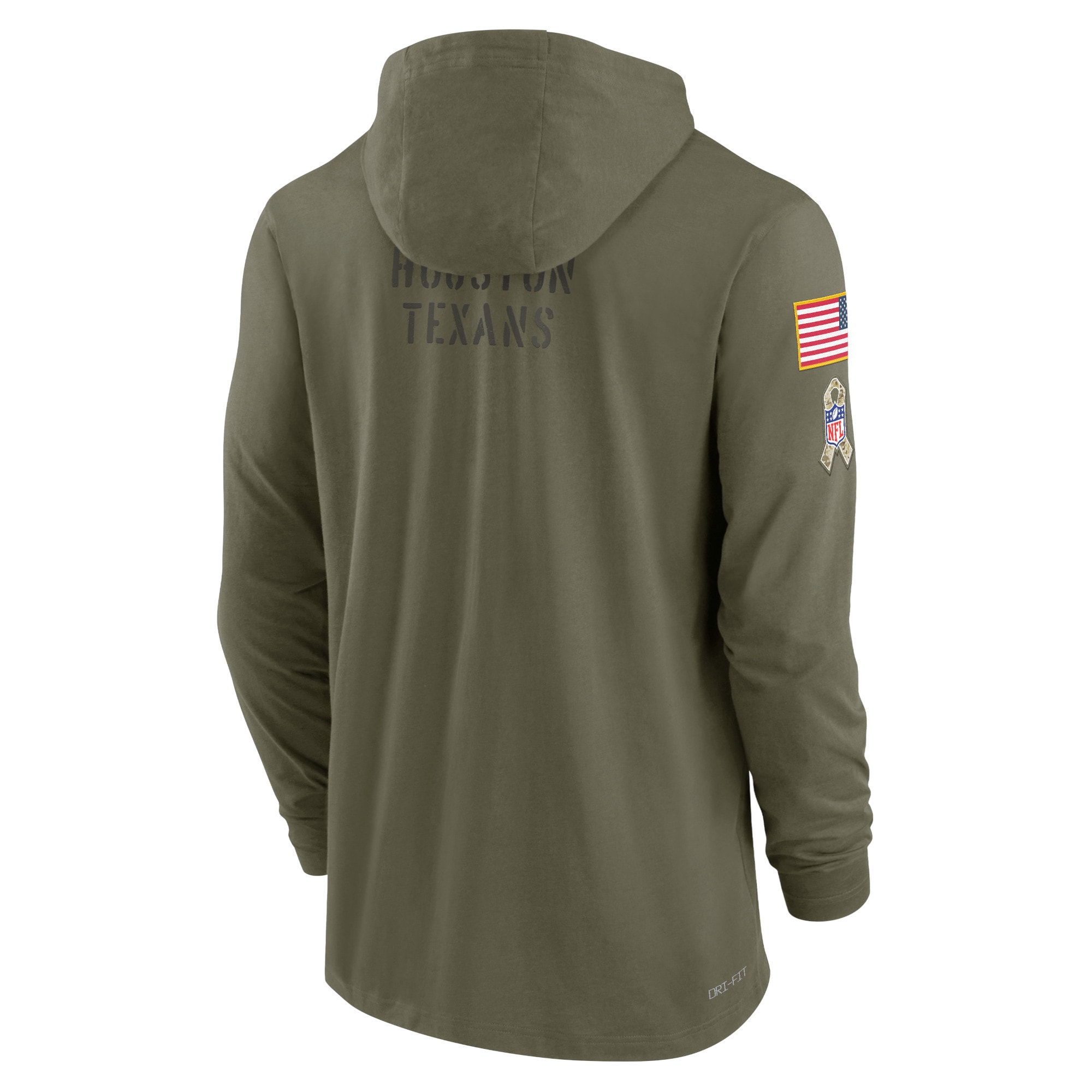 Men's Houston Texans Nike Olive 2022 Salute to Service Tonal Pullover Hoodie