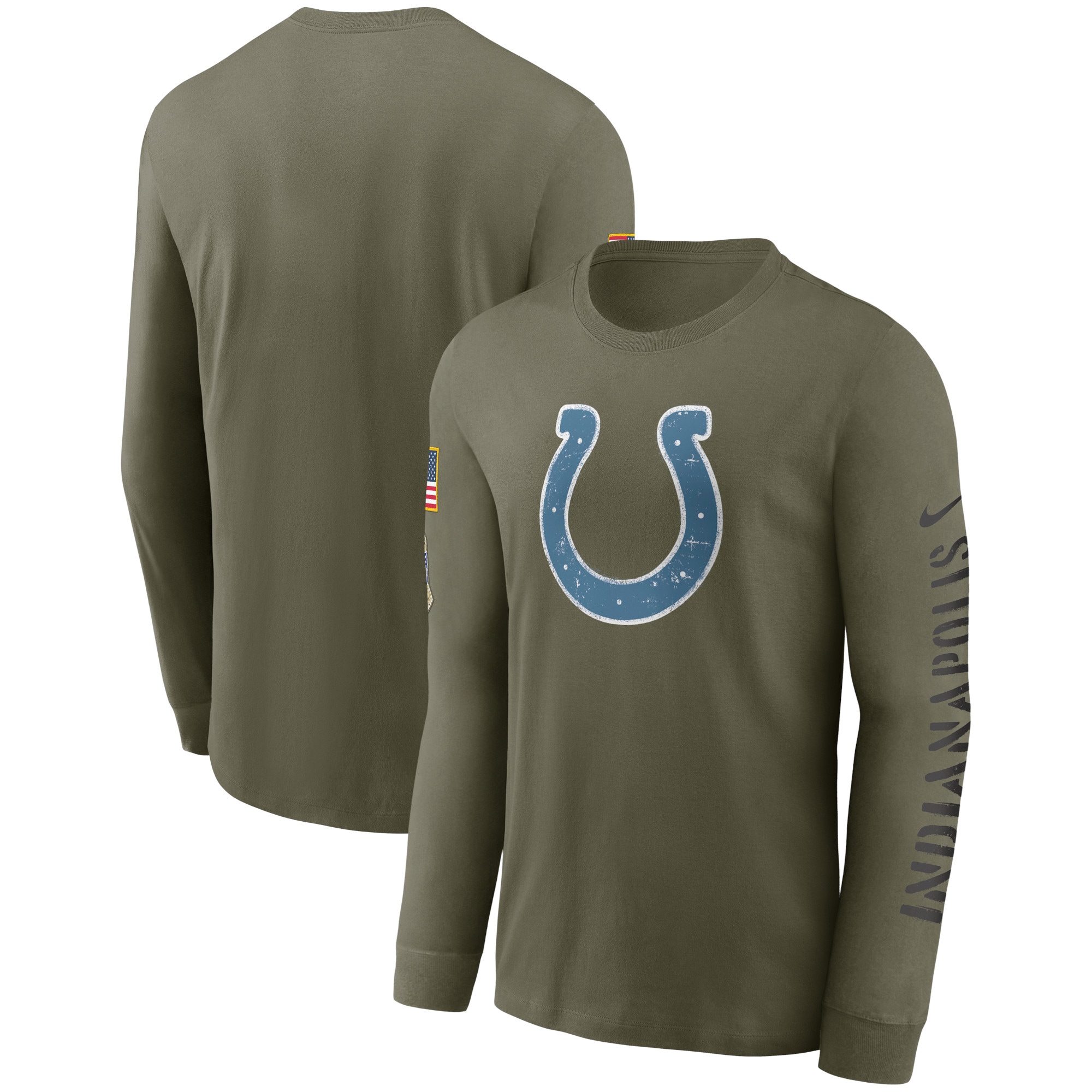 Men's Indianapolis Colts Nike Olive 2022 Salute To Service Long Sleeve T-Shirt