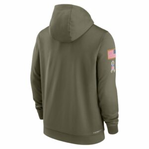 Men's Indianapolis Colts Nike Olive 2022 Salute to Service Therma Performance Pullover Hoodie