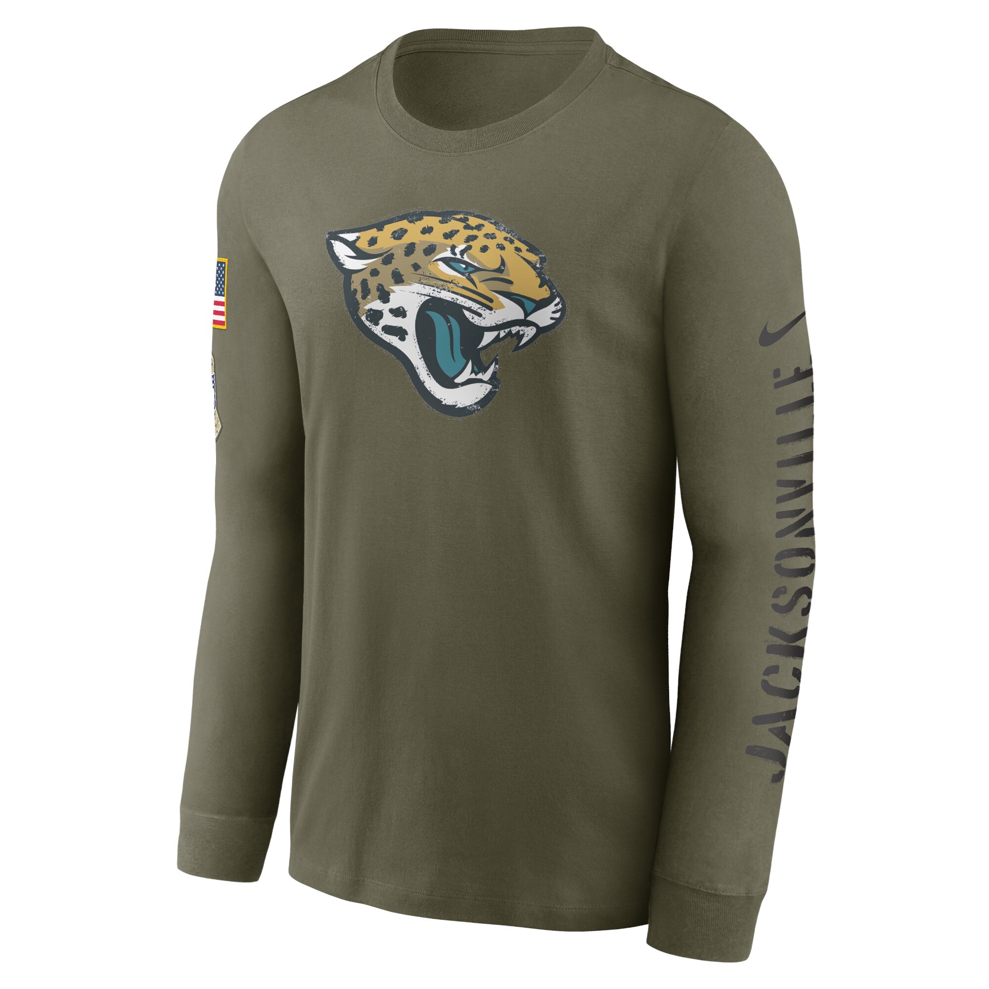 Men's Jacksonville Jaguars Nike Olive 2022 Salute To Service Long Sleeve T-Shirt