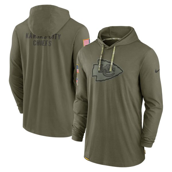 Men's Kansas City Chiefs Nike Olive 2022 Salute to Service Tonal Pullover Hoodie