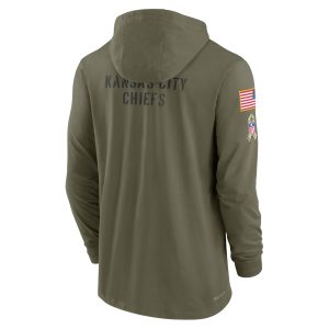 Men's Kansas City Chiefs Nike Olive 2022 Salute to Service Tonal Pullover Hoodie