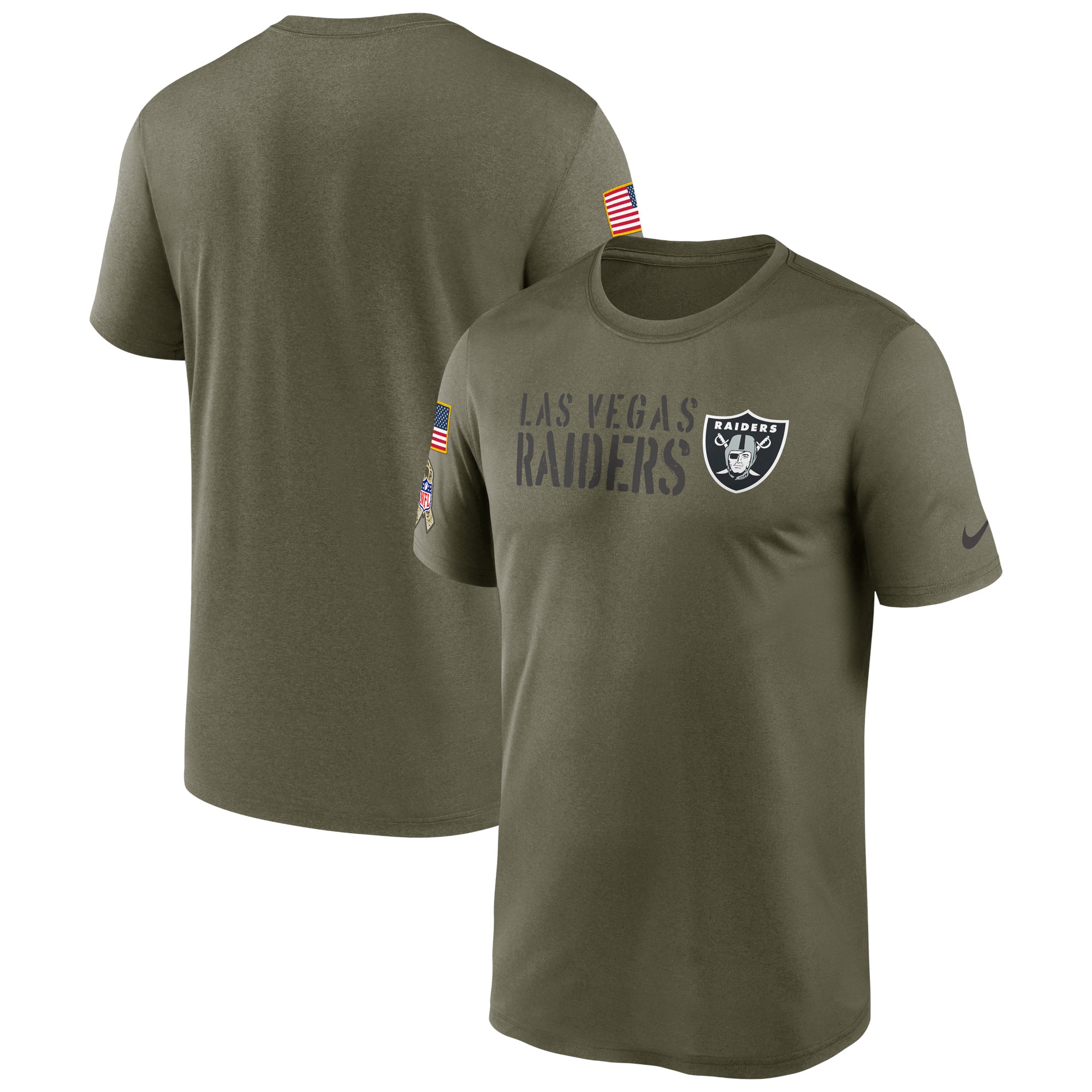 Men's Las Vegas Raiders Nike Olive 2022 Salute to Service Legend Team T-Shirt