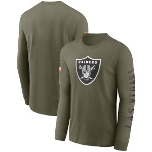 Men's Las Vegas Raiders Nike Olive 2022 Salute To Service Long Sleeve T-Shirt