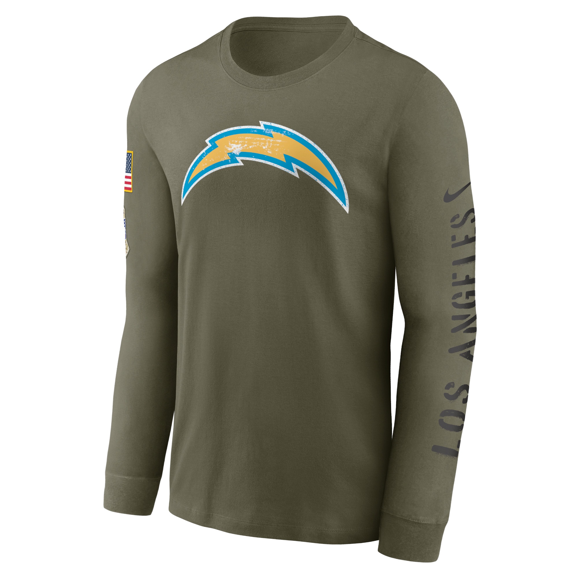 Men's Los Angeles Chargers Nike Olive 2022 Salute To Service Long Sleeve T-Shirt