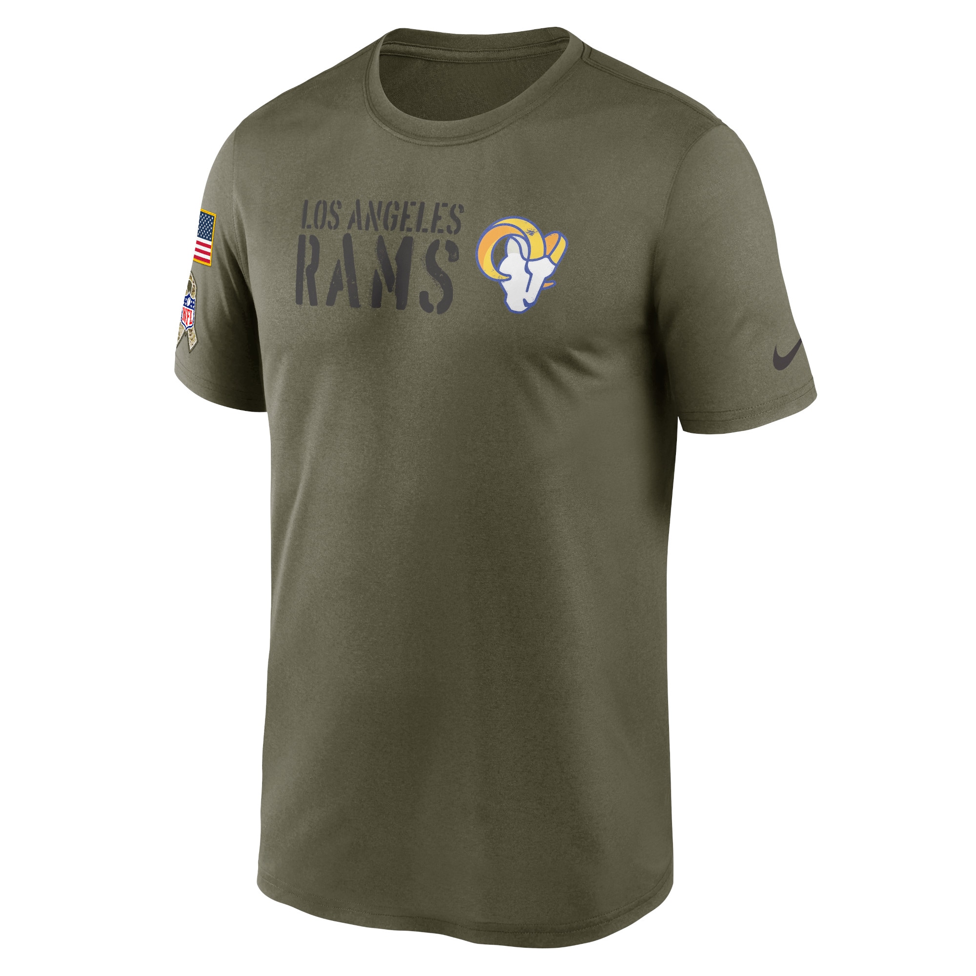 Men's Los Angeles Rams Nike Olive 2022 Salute to Service Legend Team T-Shirt