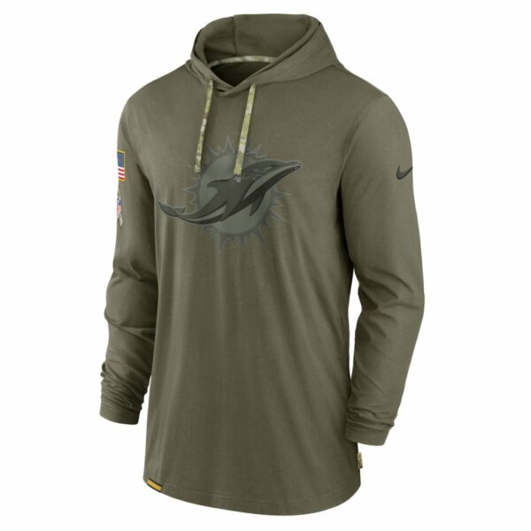 Men's Miami Dolphins Nike Olive 2022 Salute to Service Tonal Pullover Hoodie