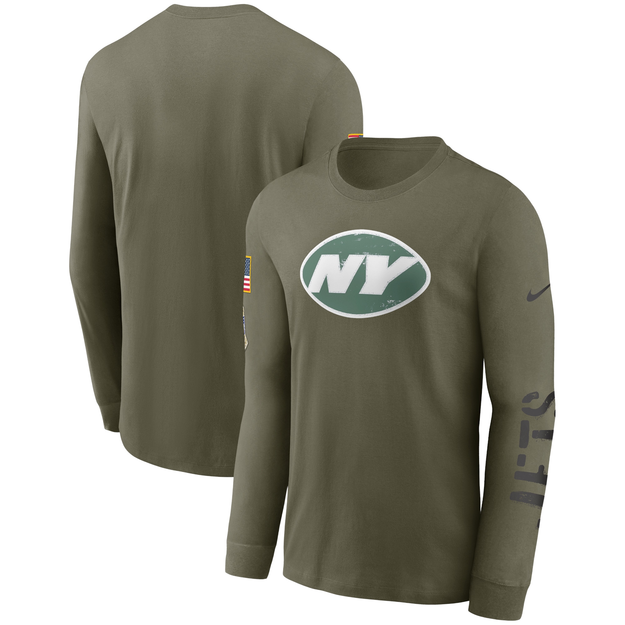 Men's New York Jets Nike Olive 2022 Salute To Service Long Sleeve T-Shirt