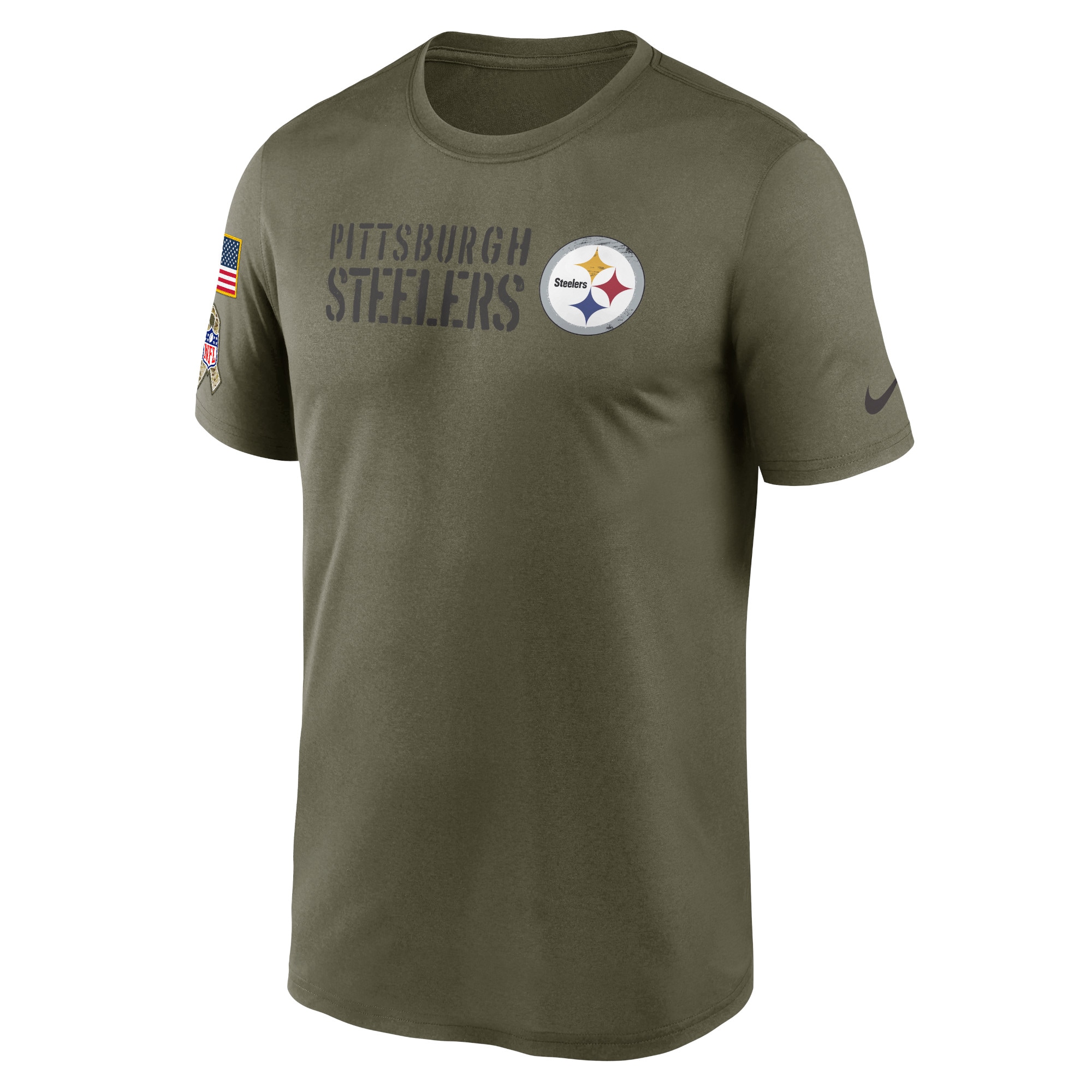 Men's Pittsburgh Steelers Nike Olive 2022 Salute to Service Legend Team T-Shirt