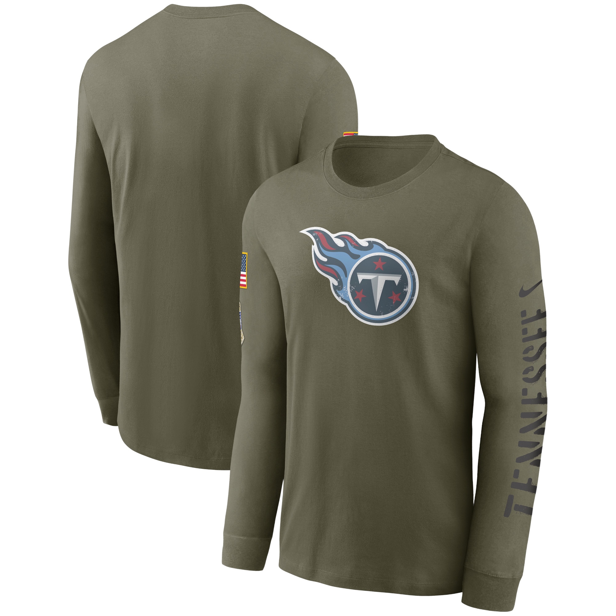 Men's Tennessee Titans Nike Olive 2022 Salute To Service Long Sleeve T-Shirt