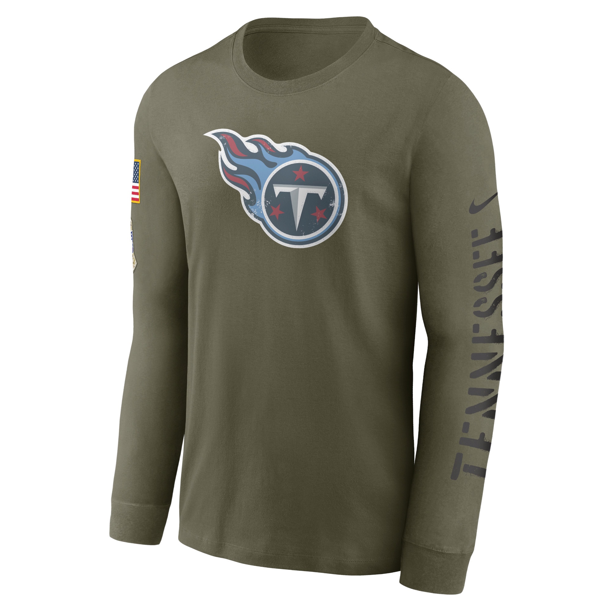 Men's Tennessee Titans Nike Olive 2022 Salute To Service Long Sleeve T-Shirt