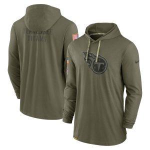 Men's Tennessee Titans Nike Olive 2022 Salute to Service Tonal Pullover Hoodie