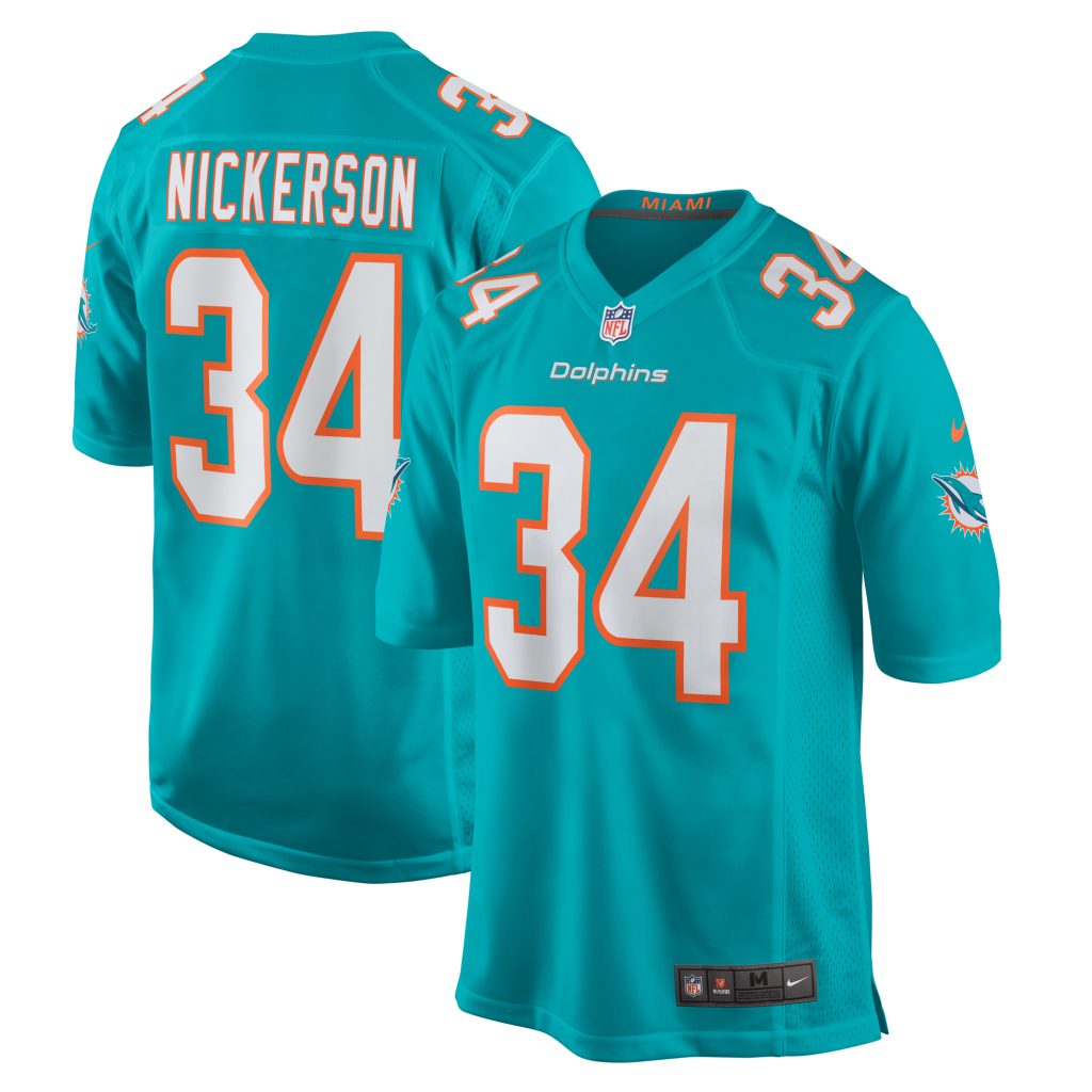 Parry Nickerson Miami Dolphins Nike Team Game Jersey -  Aqua
