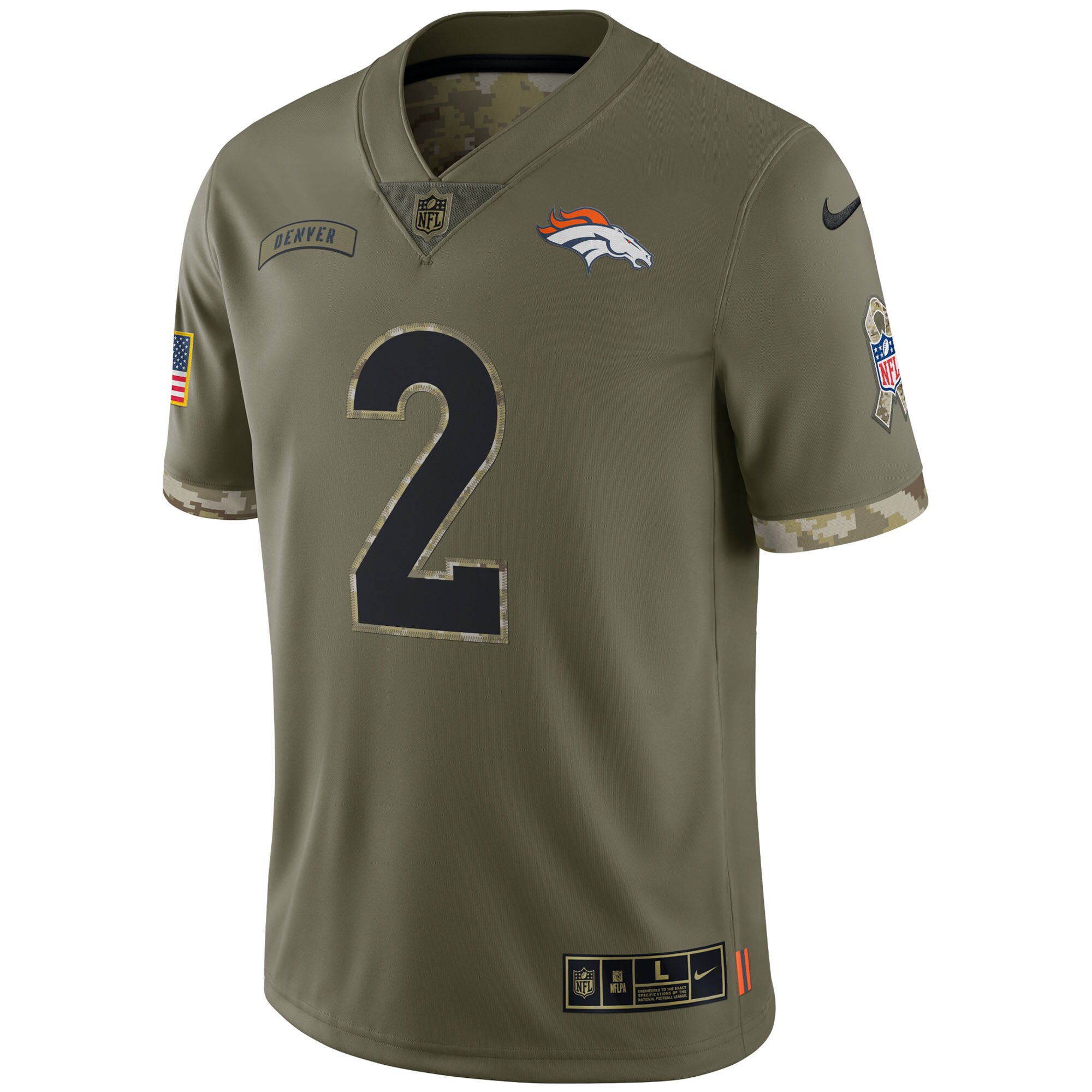 Men's Denver Broncos Nike Olive 2022 Salute To Service Limited Jersey